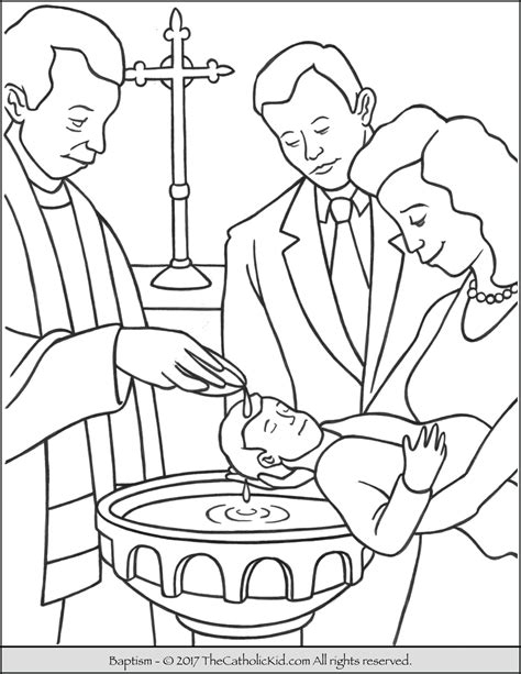 Printable Baptism Coloring Pages